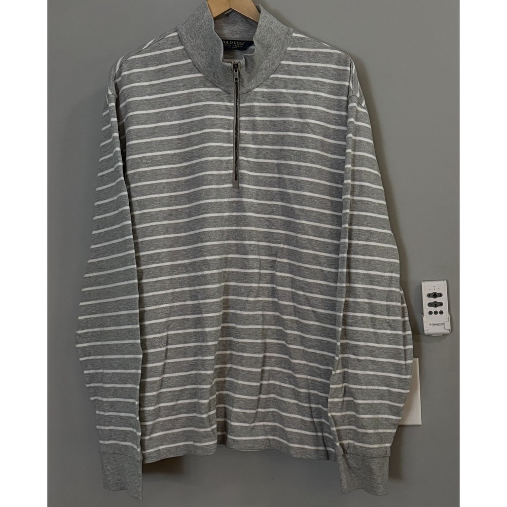 Polo Golf Ralph Lauren Sweater 1/4‎ Zip Water Repellent Nautical Striped XXL